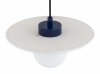 Lampa wisząca ceramika Bolesławiec granatowy płaski talerz w kropki ręcznie zdobiona designerska wyjątkowa BOLL 8950 Argon x Manufaktura w Bolesławcu 